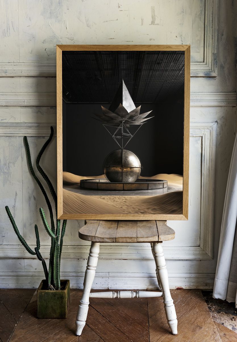 Surreal Desert Sculpture Print. — room view 1
