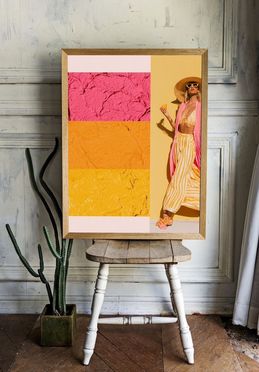 Sunlit Fashion Collage Poster. — room view 1