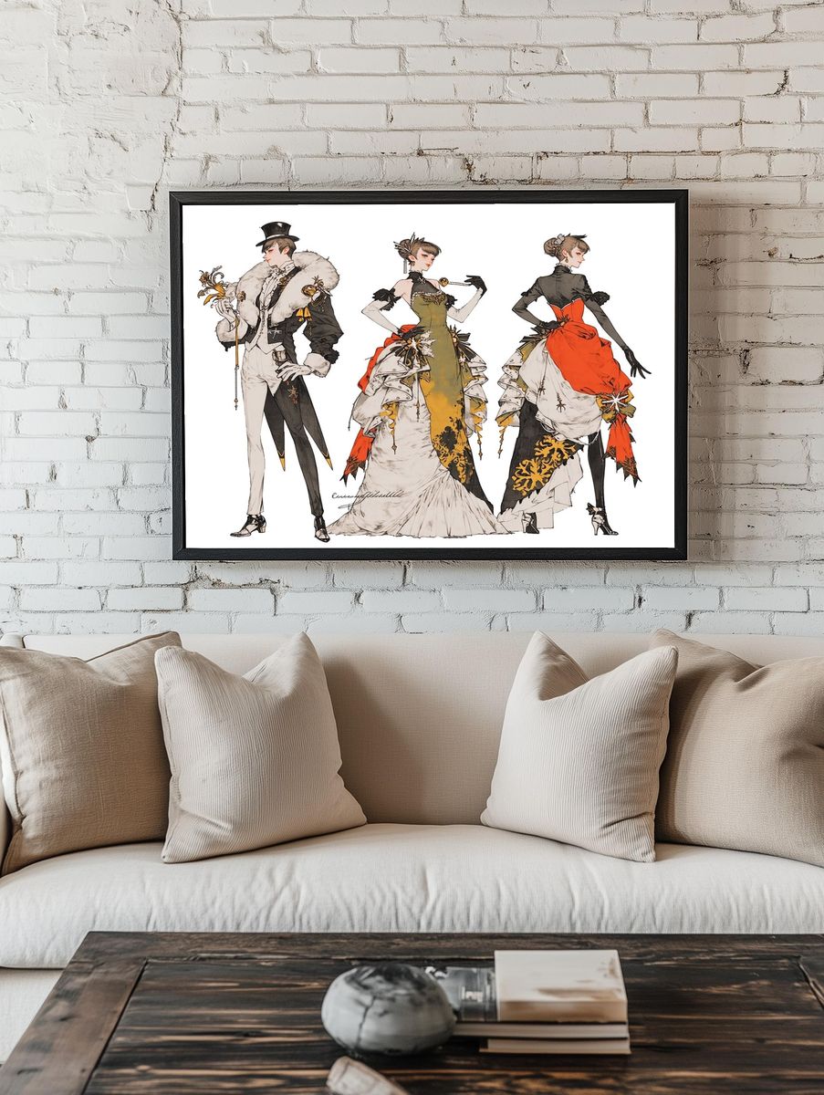 Avant-Garde Fashion Illustration Poster. — room view 1