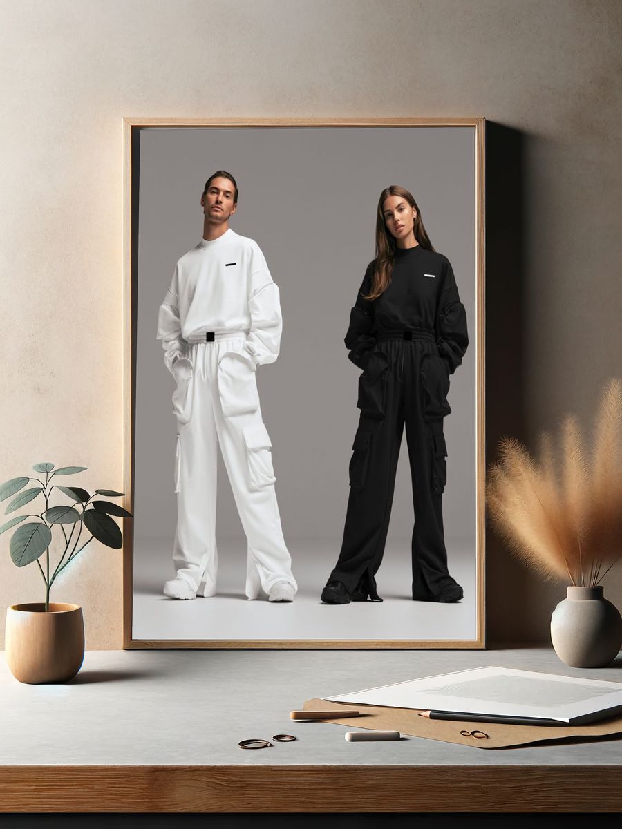 Minimalist Fashion Duo Photography Poster. — room view 2