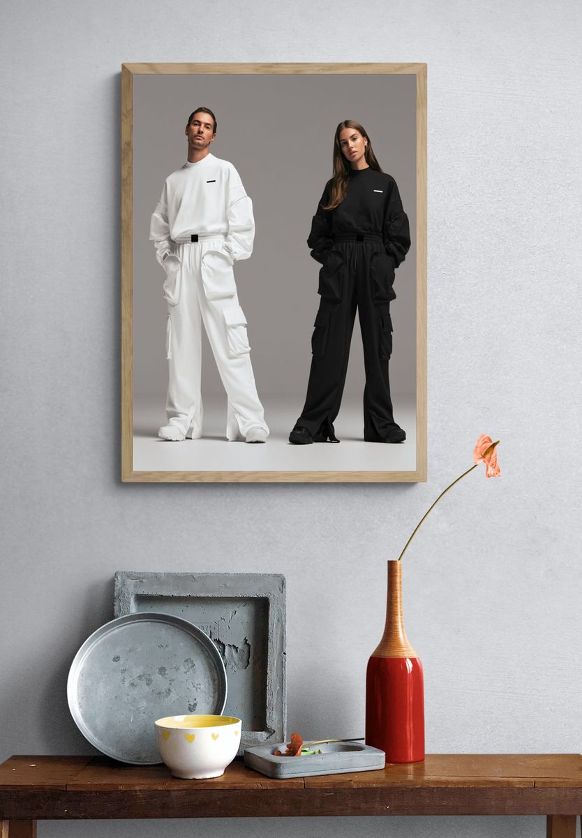 Minimalist Fashion Duo Photography Poster. — room view 3