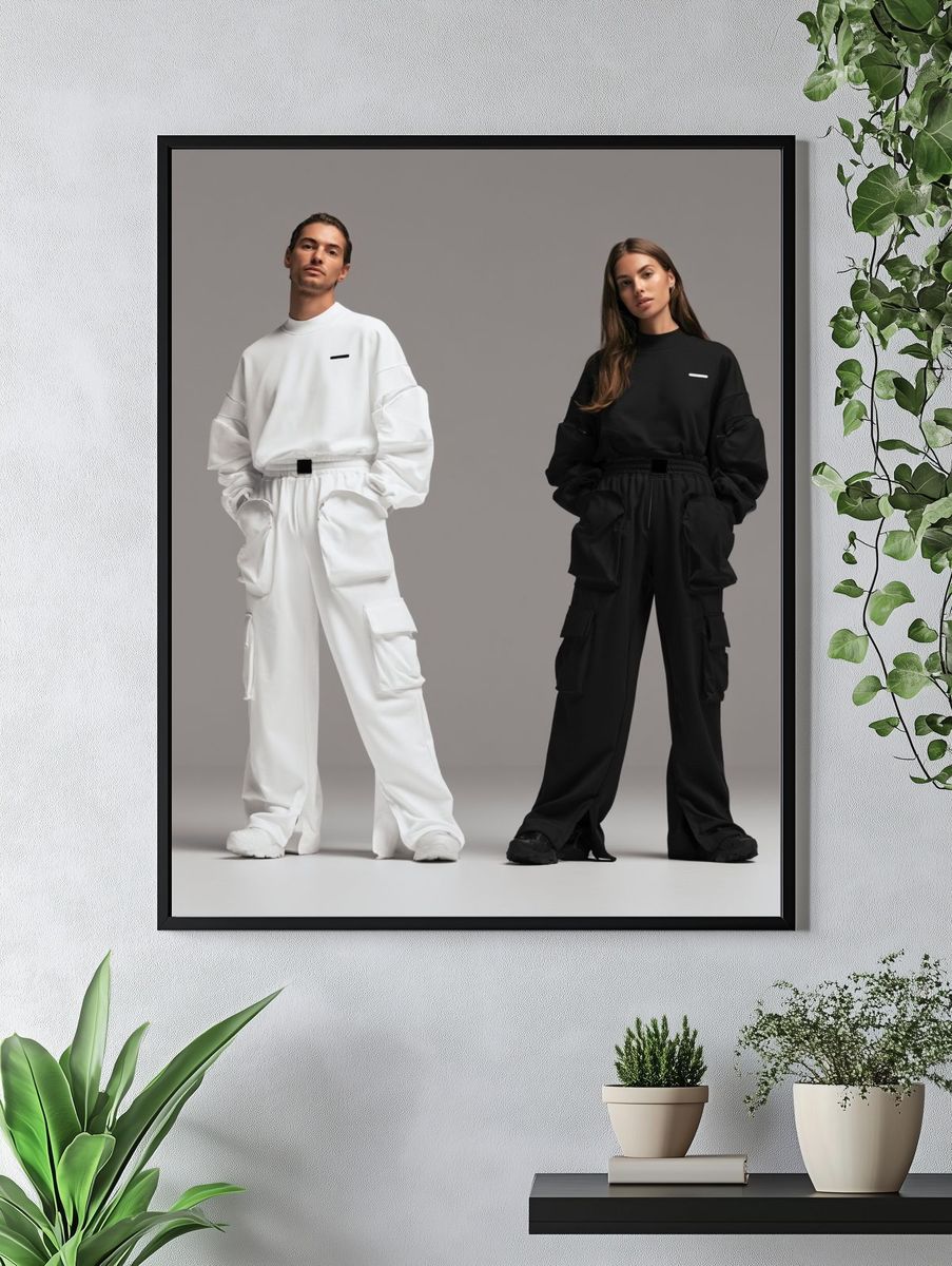 Minimalist Fashion Duo Photography Poster. — room view 4