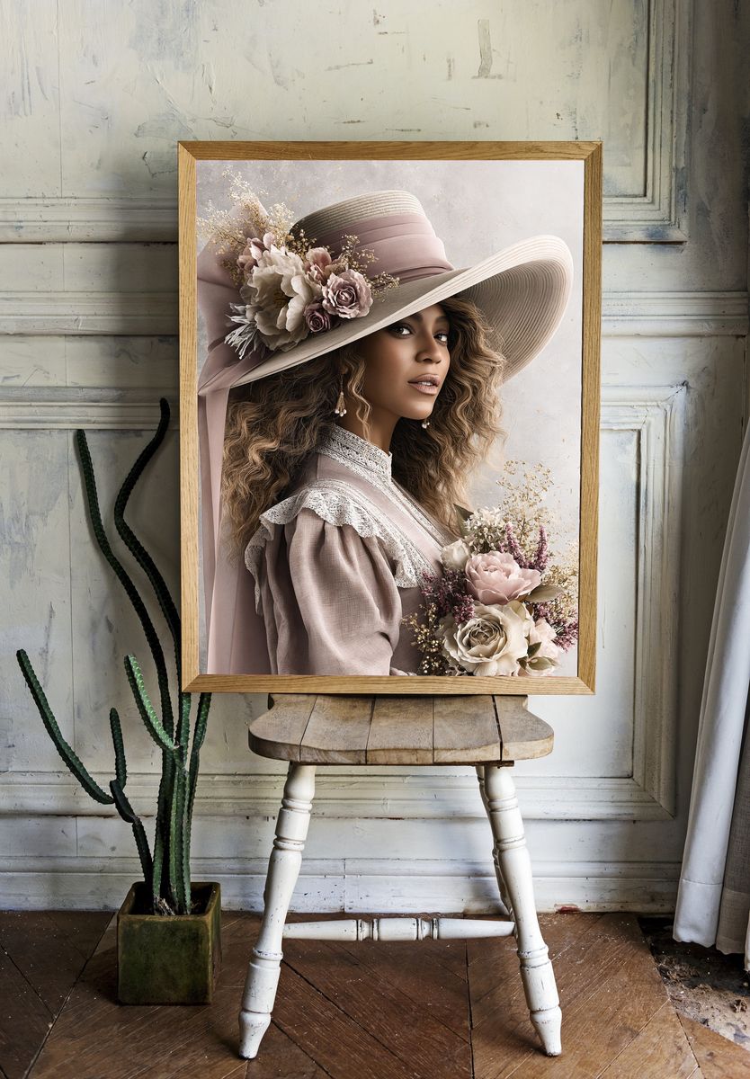 Floral Portrait Fashion Poster. — room view 1