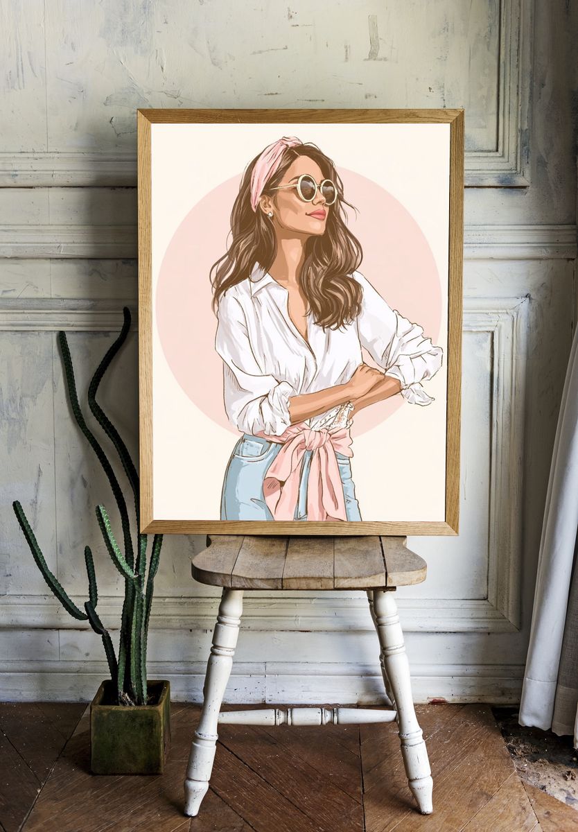 Fashion Woman Illustration Poster. — room view 1