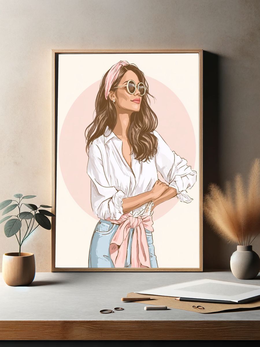 Fashion Woman Illustration Poster. — room view 2