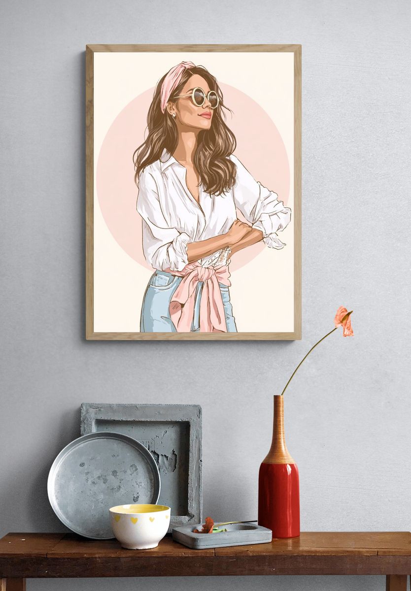 Fashion Woman Illustration Poster. — room view 3