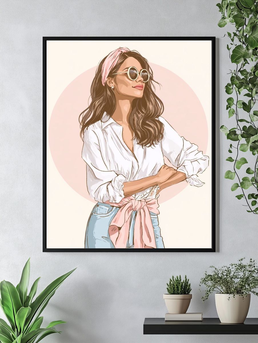 Fashion Woman Illustration Poster. — room view 4