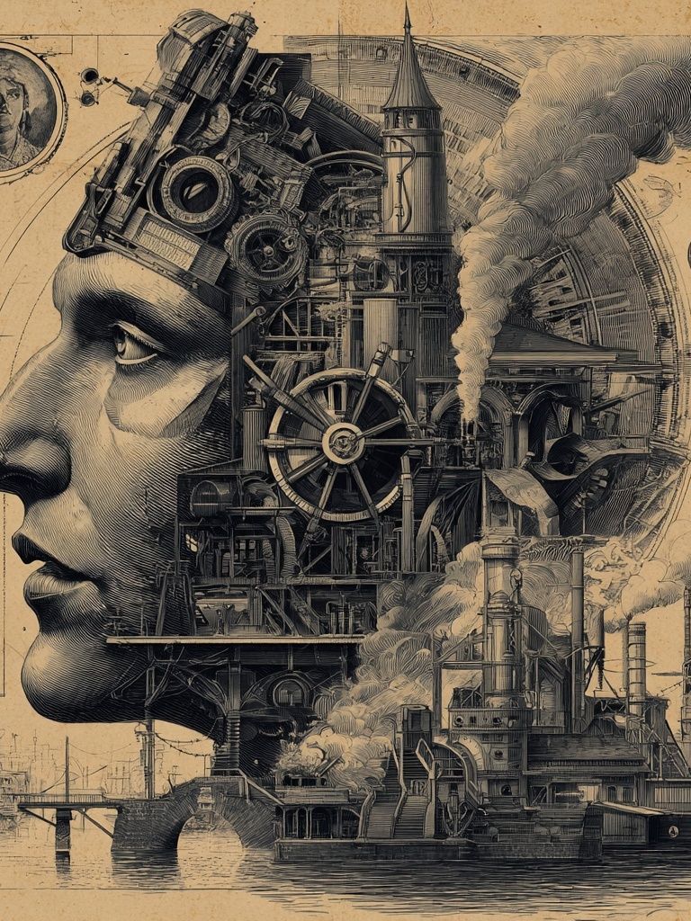 Industrial Surreal Portrait Print. poster detail