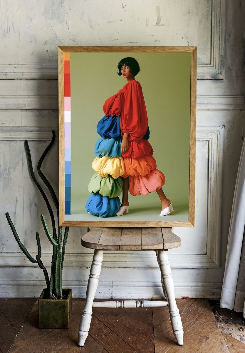 Colorful Fashion Portrait Poster. — room view 1