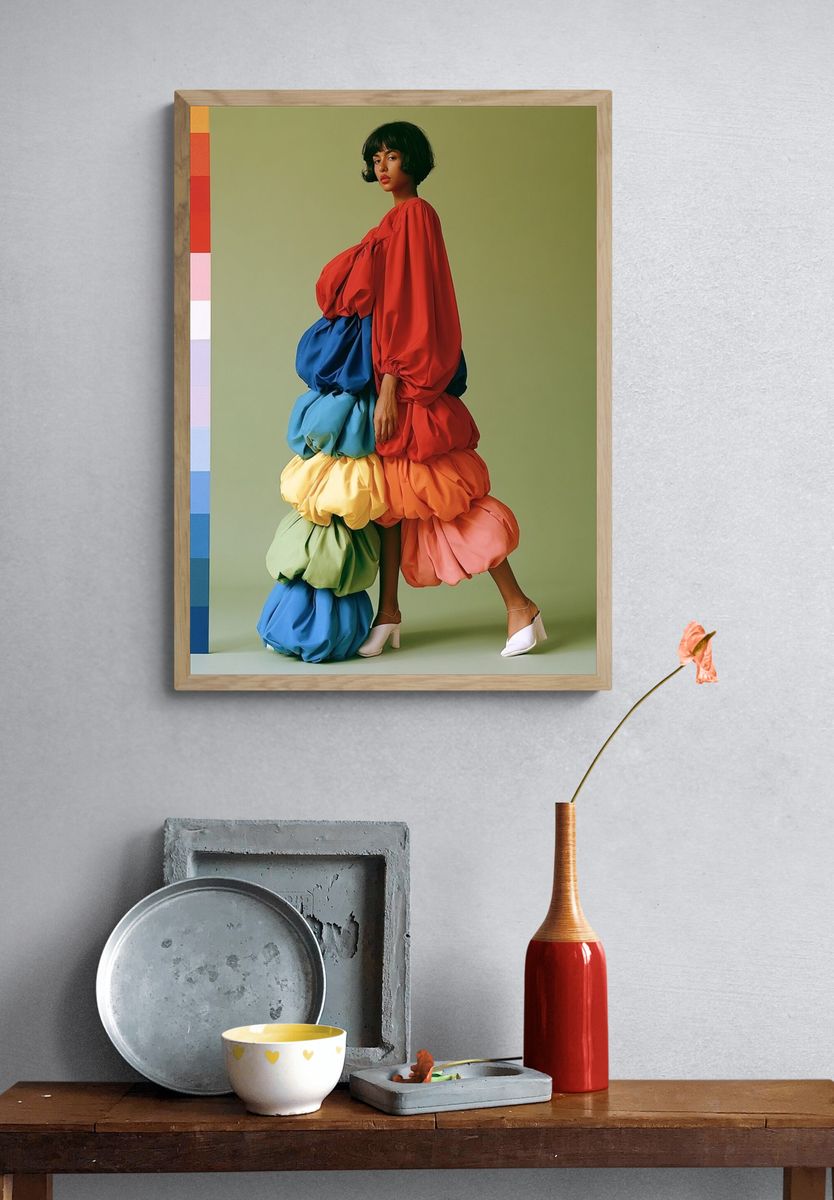 Colorful Fashion Portrait Poster. — room view 3