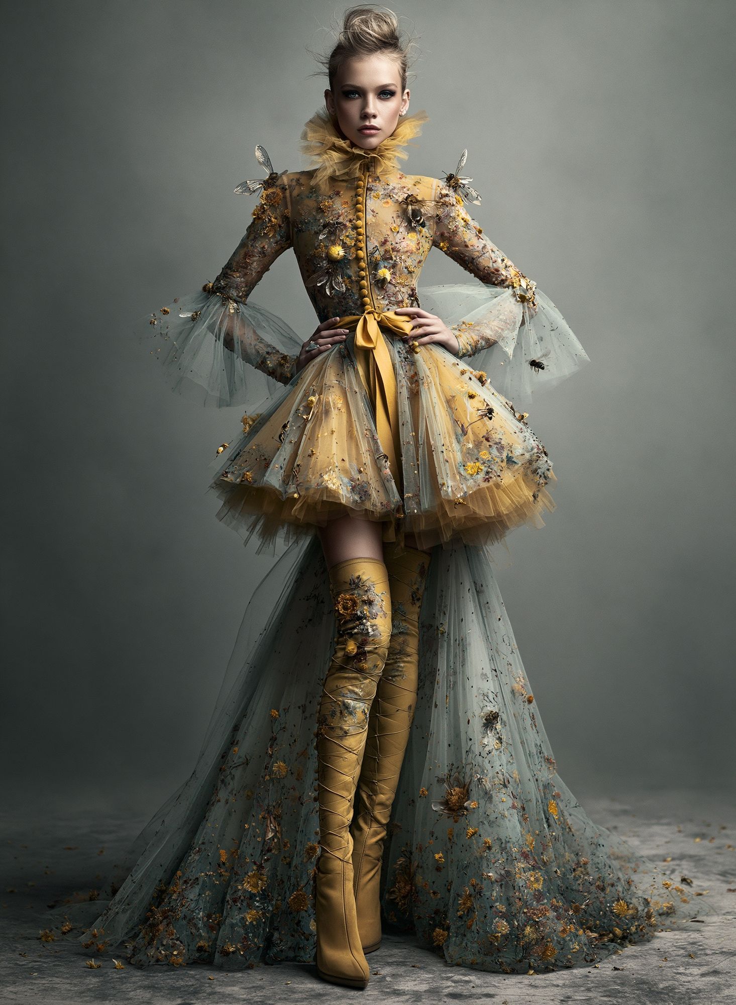 Haute Couture Floral Portrait Poster. poster detail
