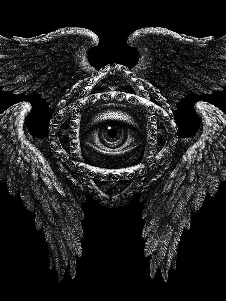 Winged Eye Surrealism Print. poster — fine-art art