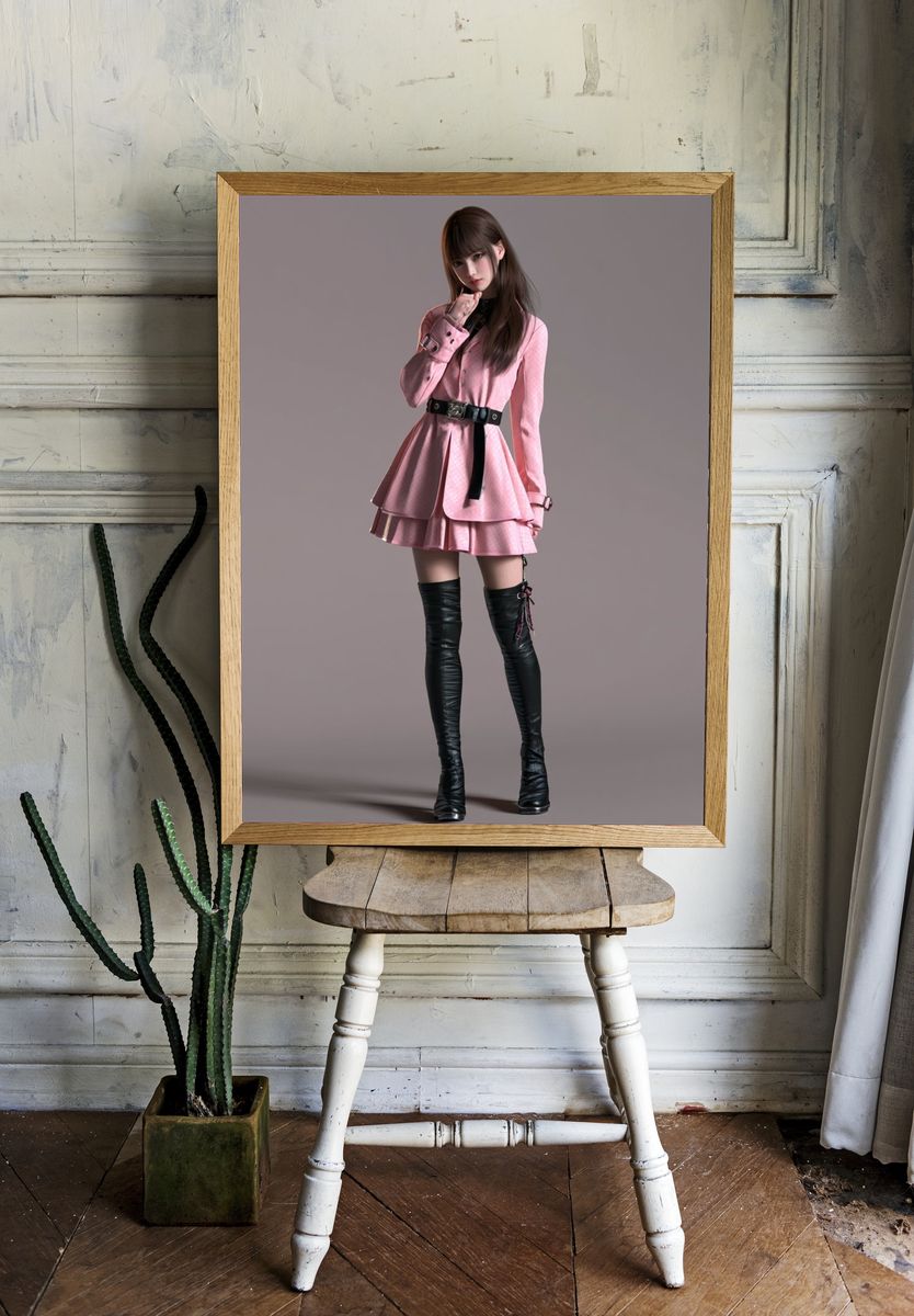 Pink Fashion Portrait Poster. — room view 1