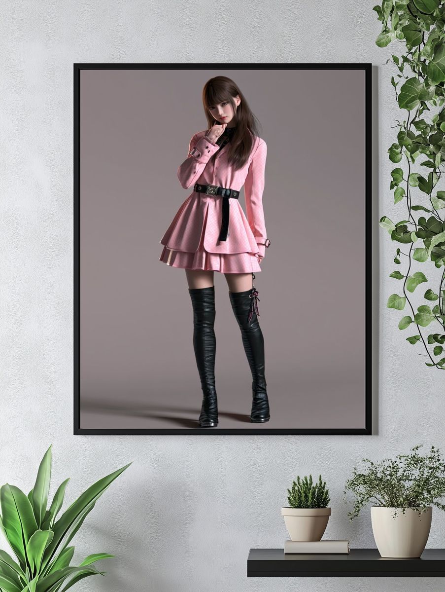 Pink Fashion Portrait Poster. — room view 4