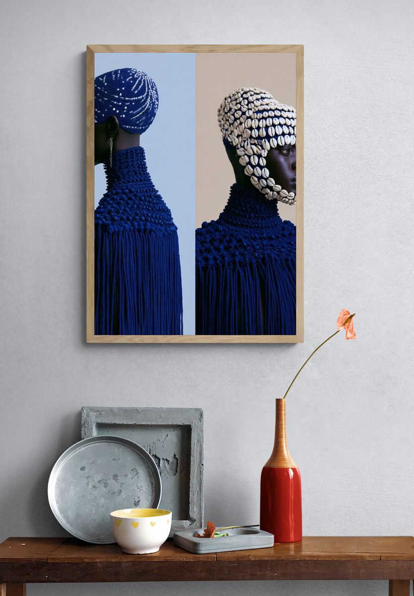 Shell-Adorned Portrait Fashion Print. — room view 3