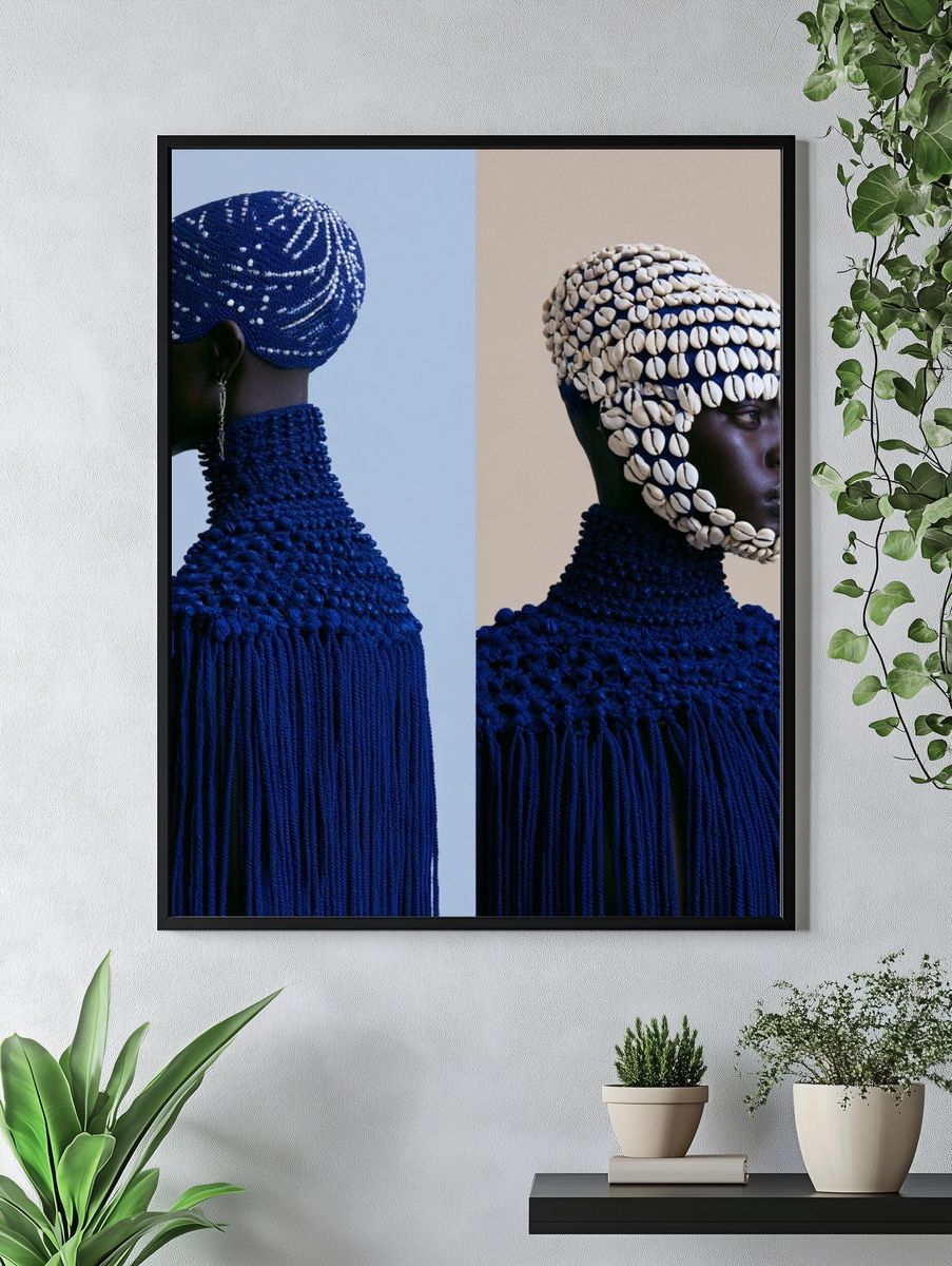 Shell-Adorned Portrait Fashion Print. — room view 4