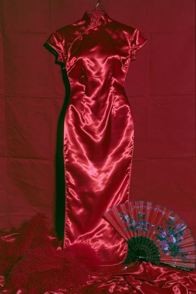 Red Satin Cheongsam Fashion Poster. poster