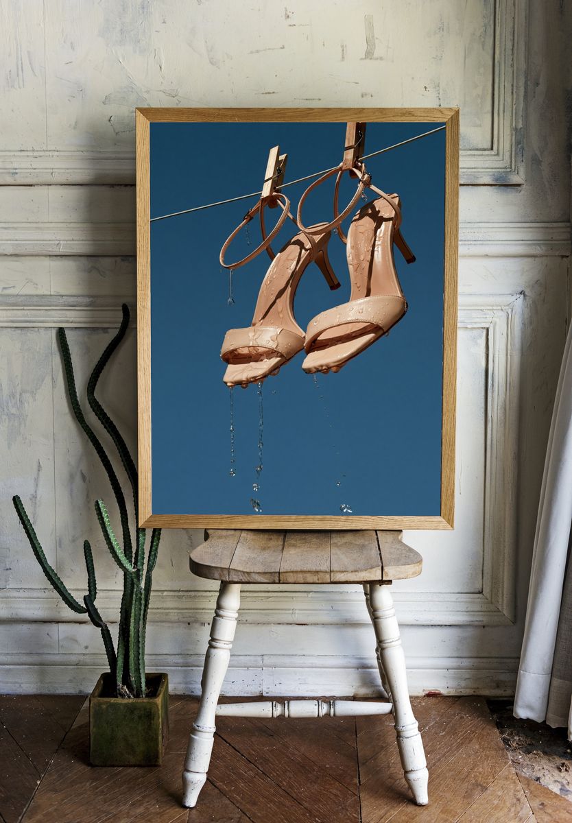 Wet Nude Heels Photography Poster. — room view 1