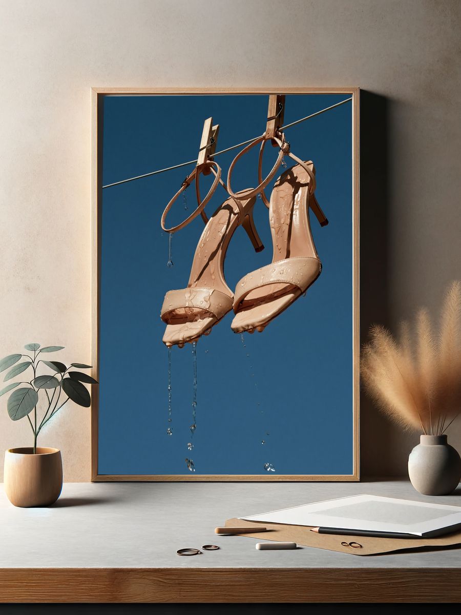 Wet Nude Heels Photography Poster. — room view 2