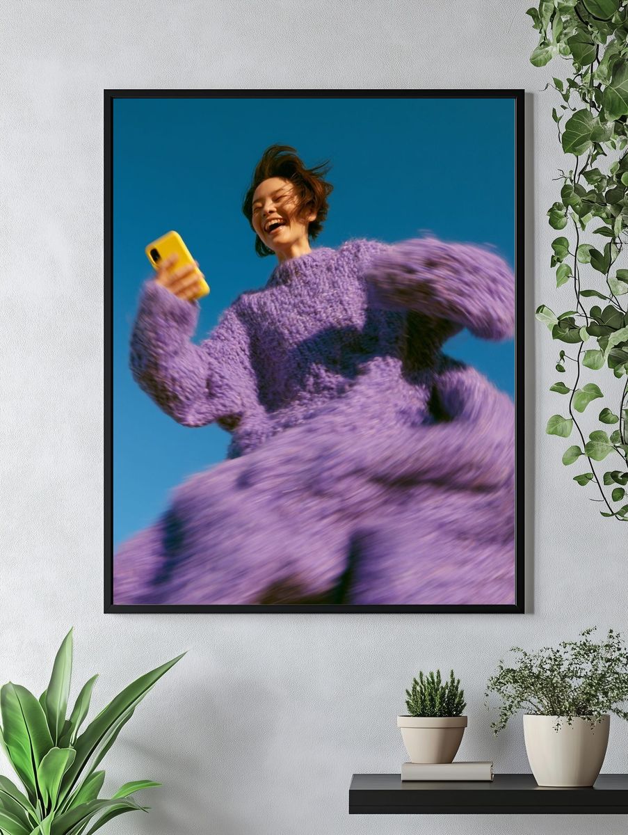 Joyful Fashion Portrait Poster. — room view 4