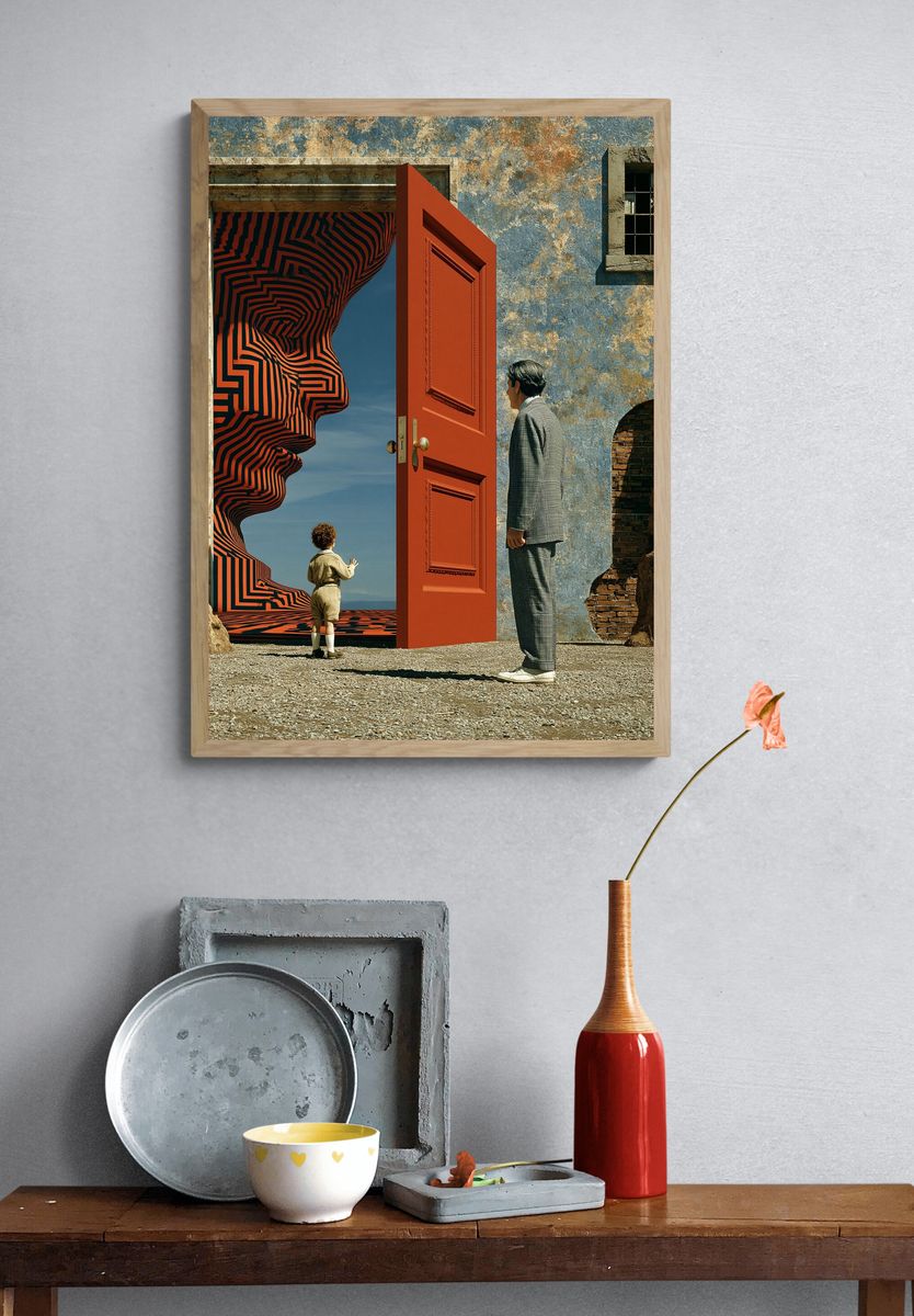 Surreal Doorway Illusion Print. — room view 3