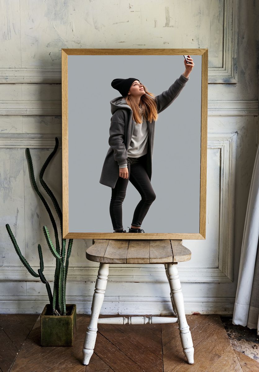 Selfie Fashion Portrait Poster. — room view 1