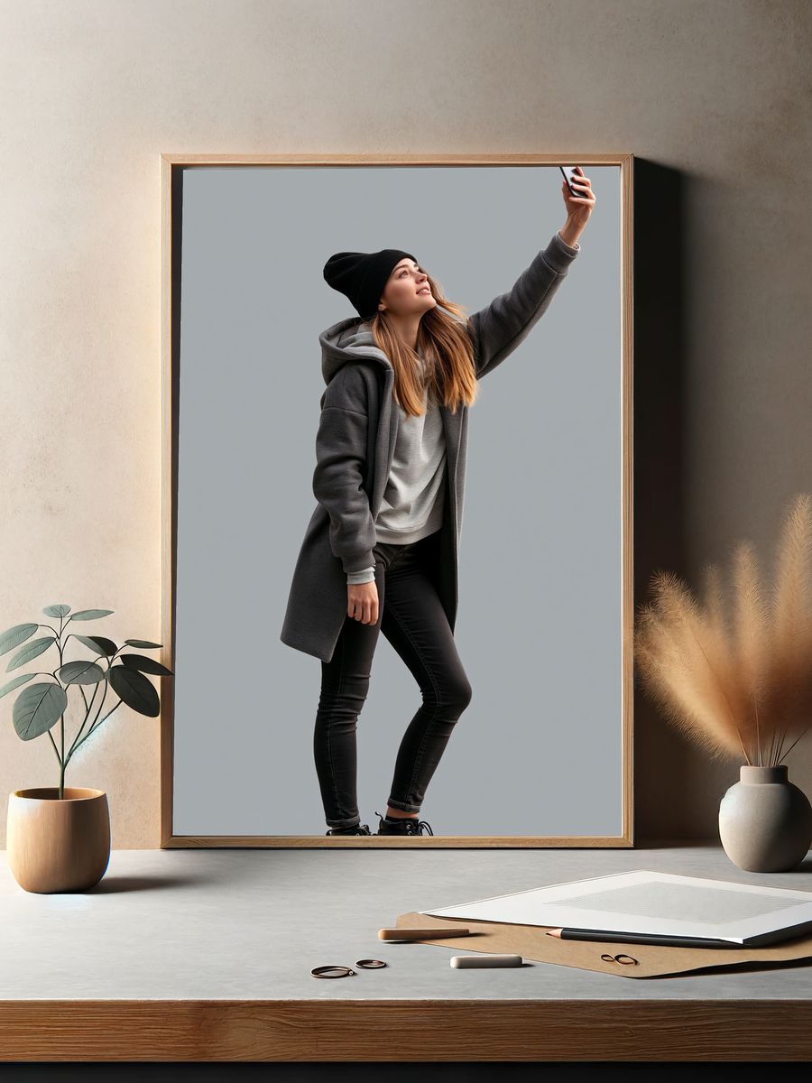 Selfie Fashion Portrait Poster. — room view 2