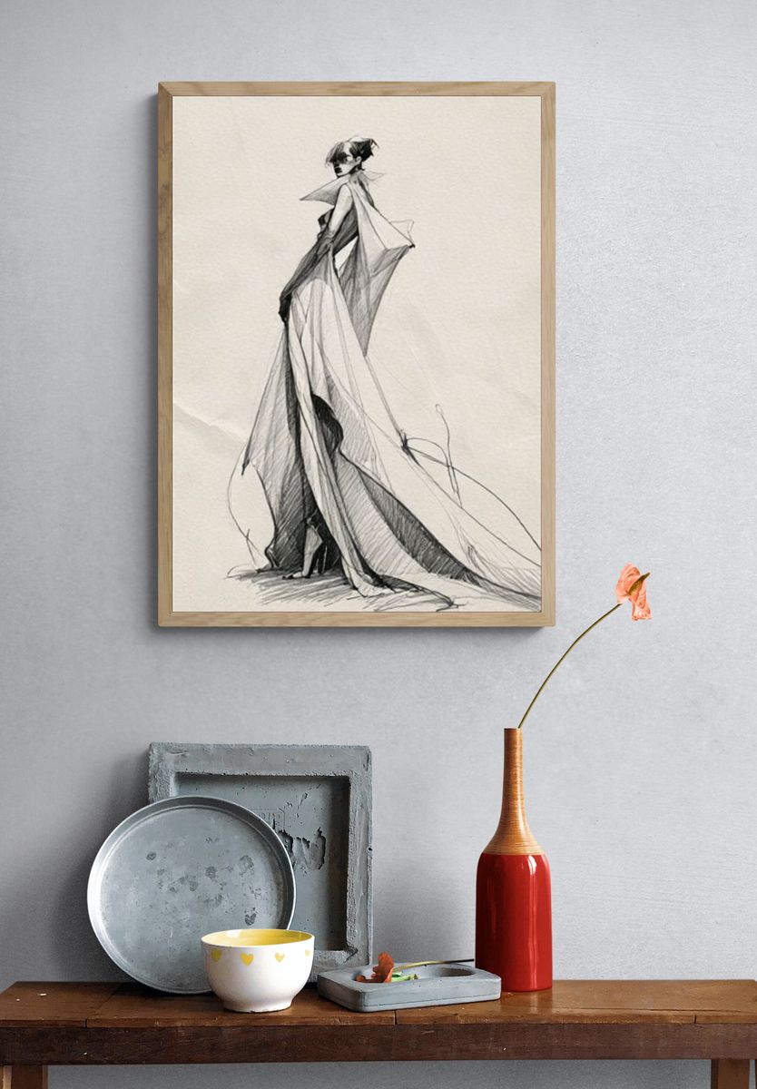 Fashion Figure Sketch Poster. — room view 3