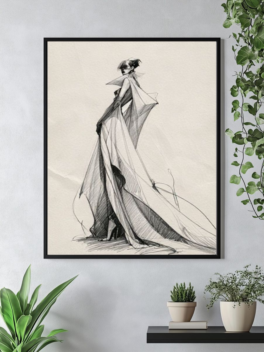 Fashion Figure Sketch Poster. — room view 4