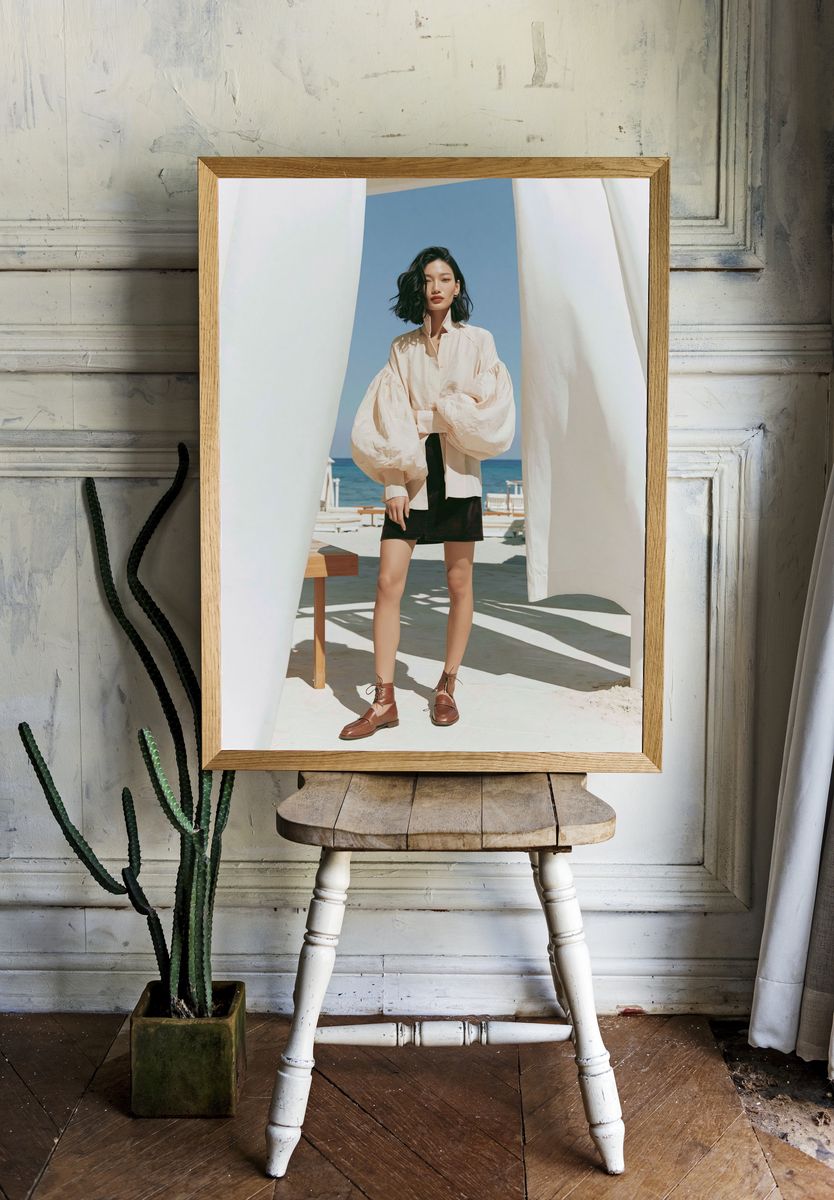 Beach Fashion Portrait Poster. room preview