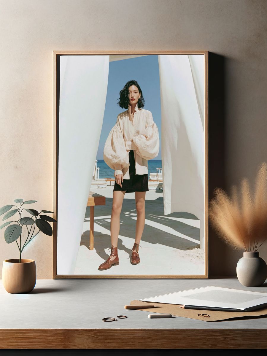 Beach Fashion Portrait Poster. — room view 2