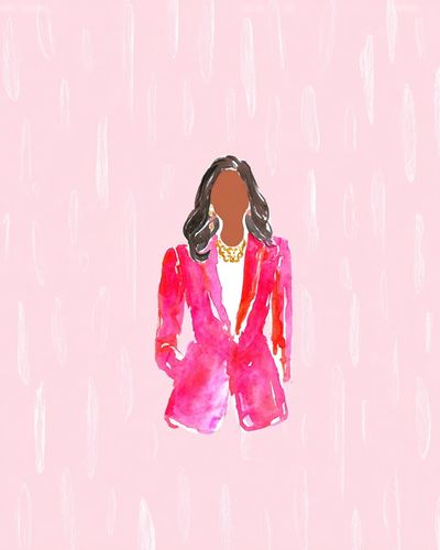 Pink Fashion Figure Illustration Poster. poster print