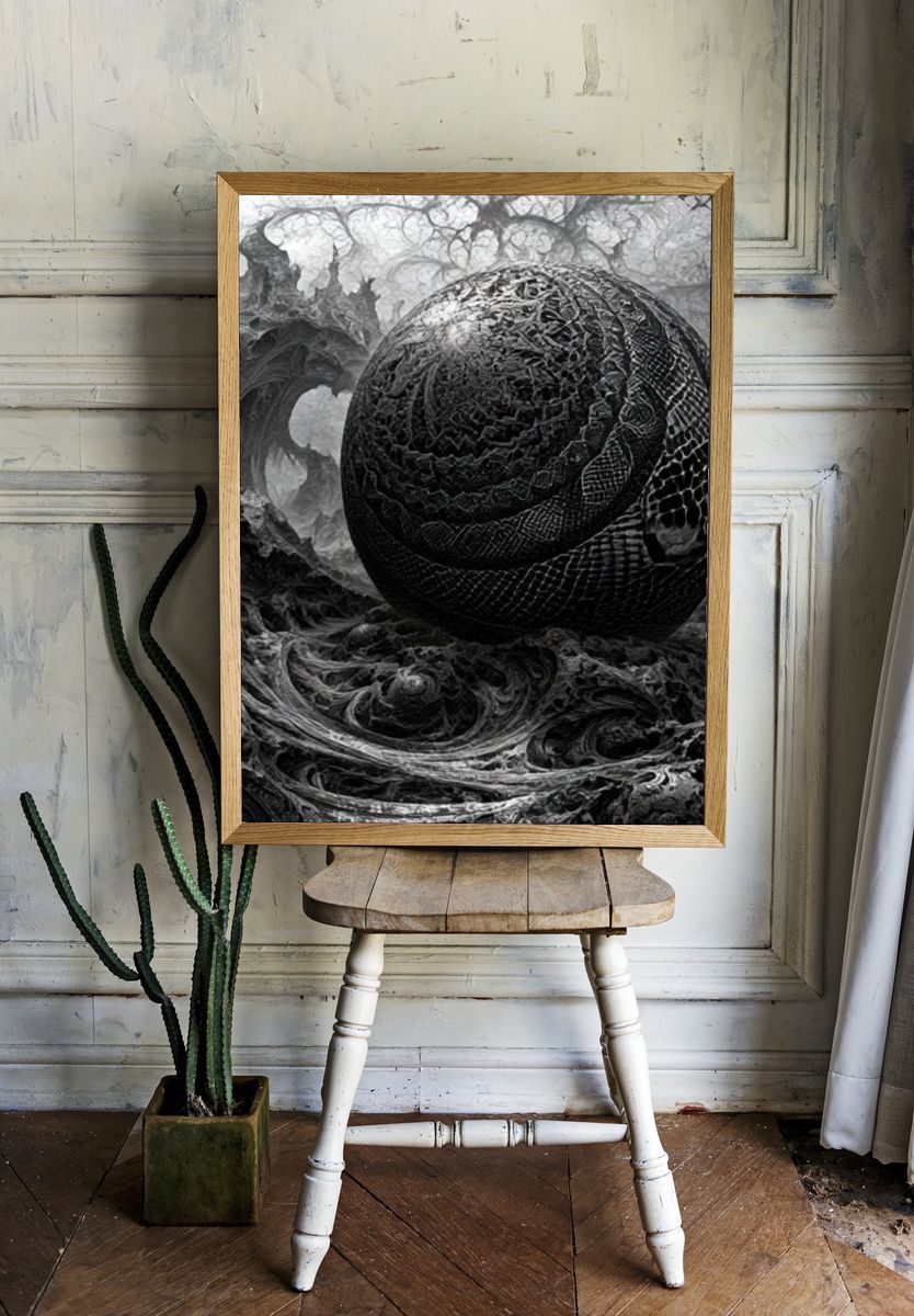 Dark Orb Surrealism Print. — room view 1