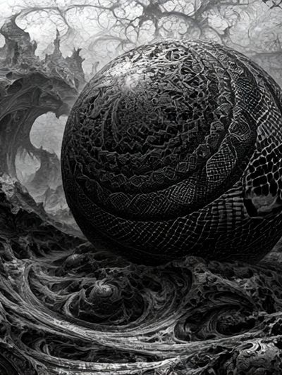 Dark Orb Surrealism Print. poster