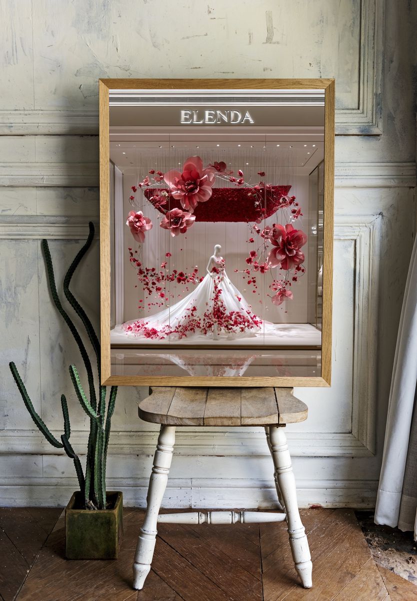 Elenda Floral Fashion Display Poster. room preview