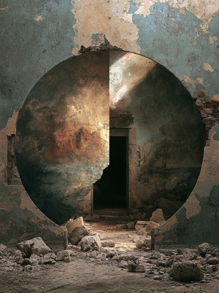 Ruined Archway Surrealism Print. poster — fine-art art