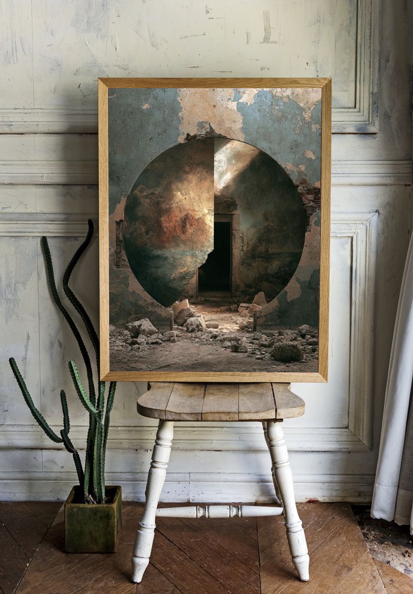 Ruined Archway Surrealism Print. — room view 1