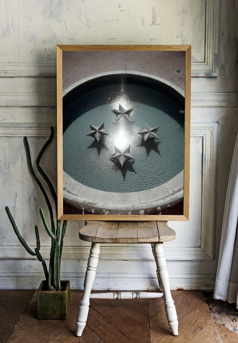 Star Fountain Surrealism Print room preview