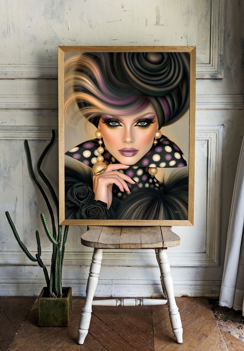 Glamorous Fashion Portrait Print. — room view 1