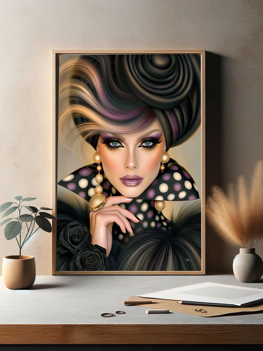 Glamorous Fashion Portrait Print. — room view 2