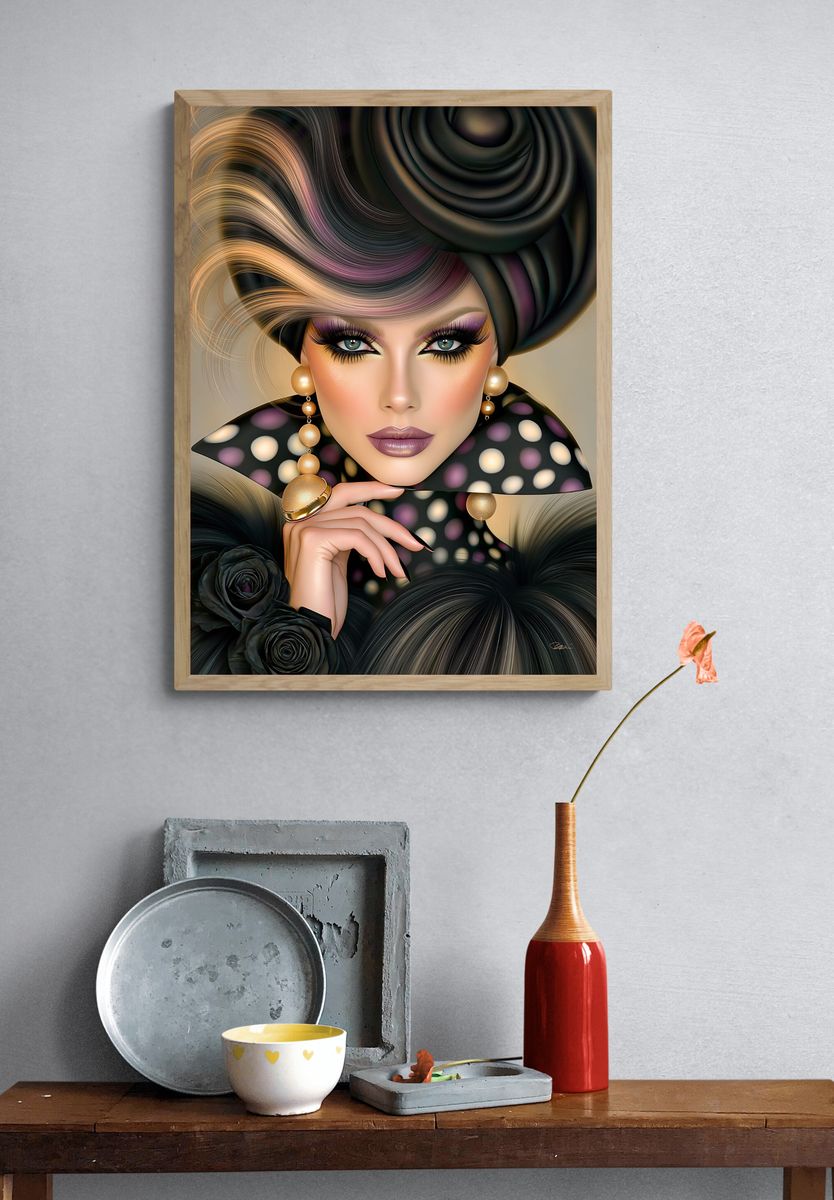 Glamorous Fashion Portrait Print. — room view 3