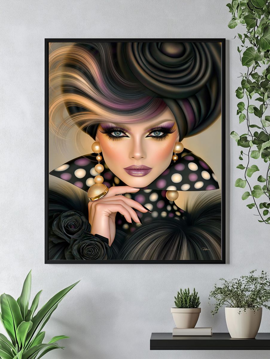 Glamorous Fashion Portrait Print. — room view 4