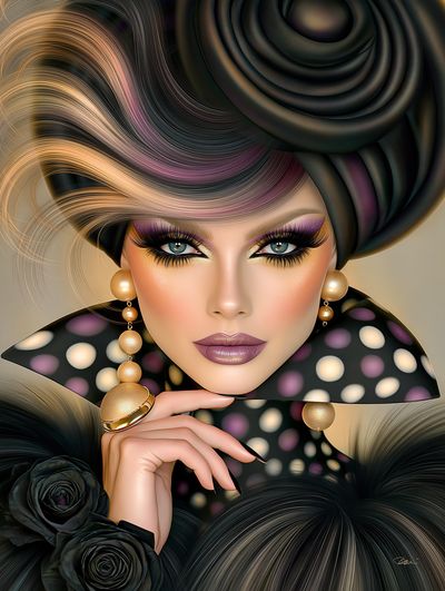 Glamorous Fashion Portrait Print. poster