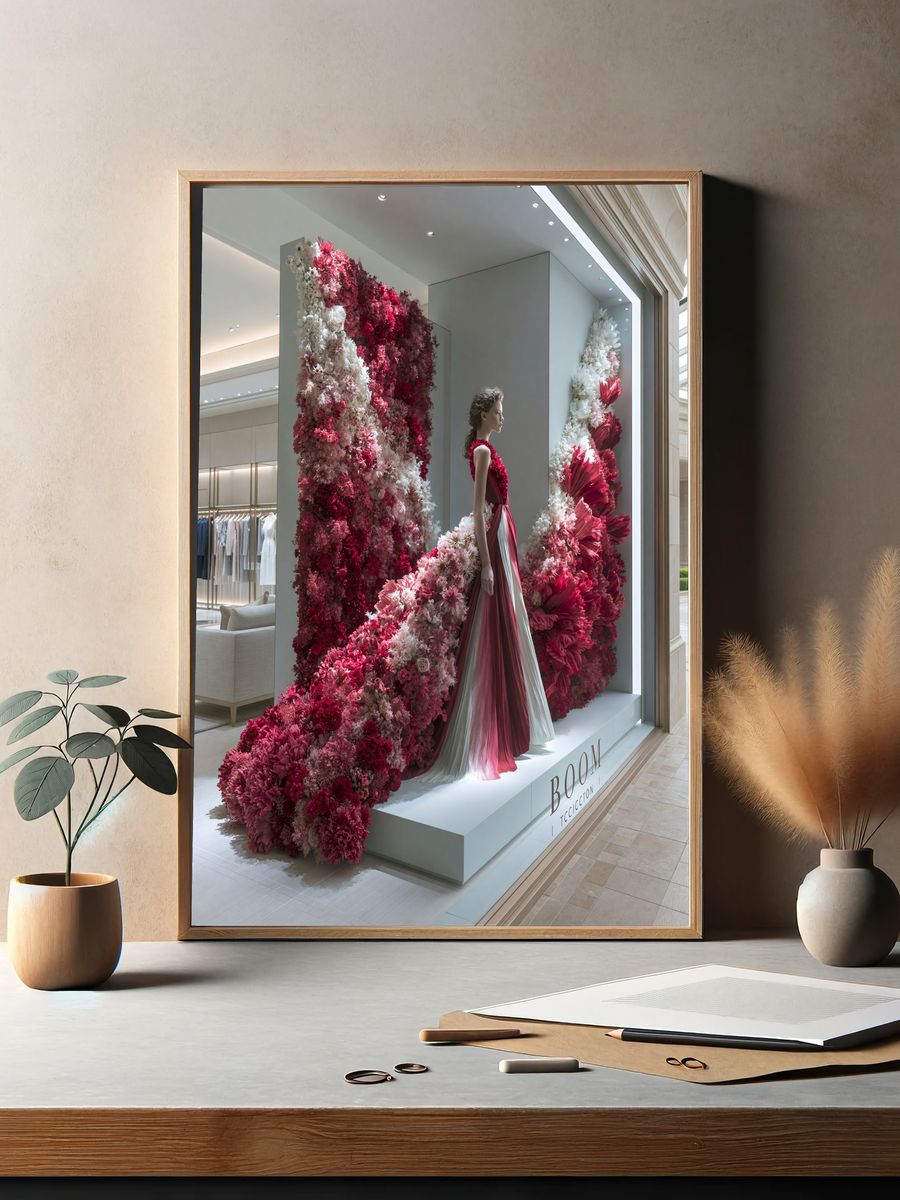 Floral Couture Fashion Poster. — room view 2