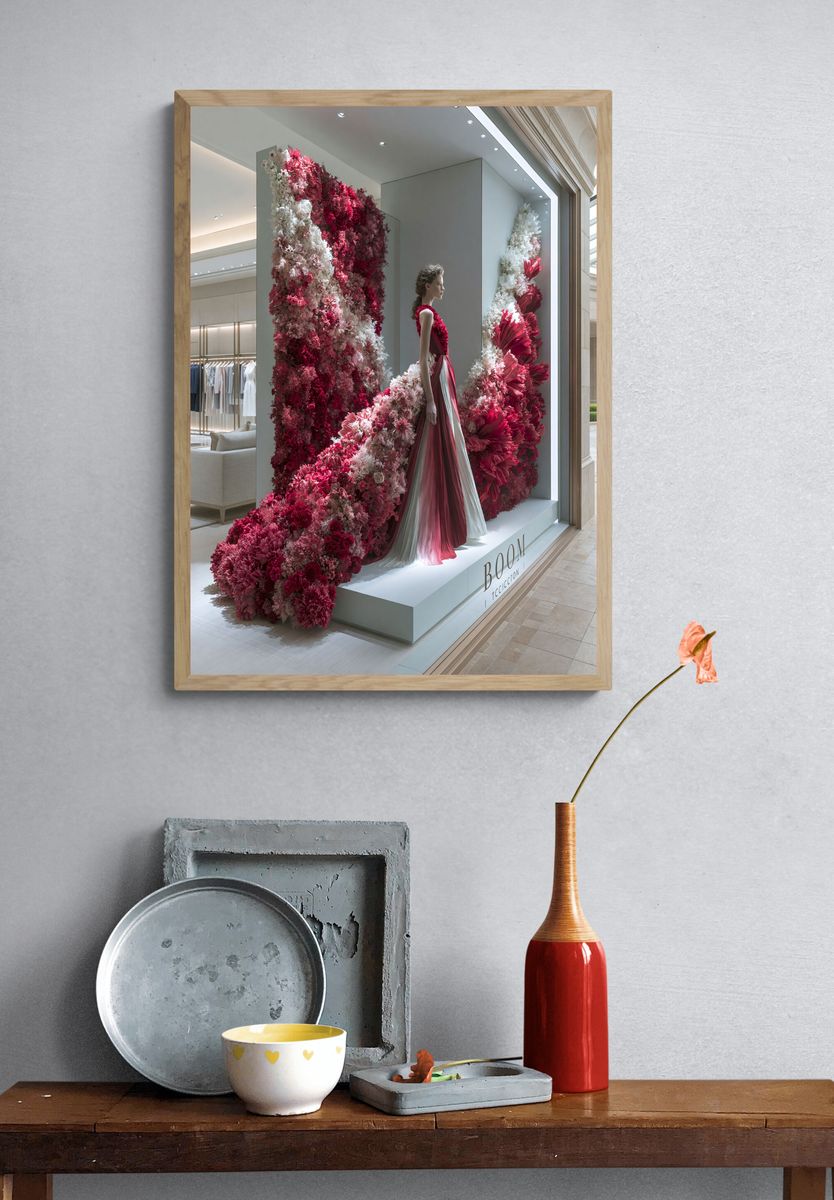 Floral Couture Fashion Poster. — room view 3