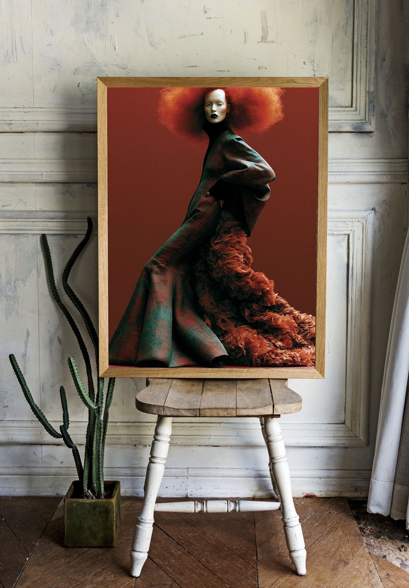 Avant-Garde Fashion Portrait Poster. room preview