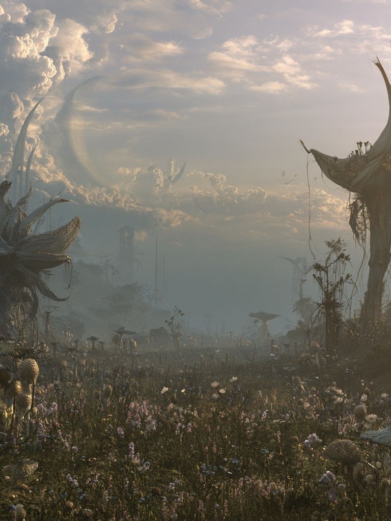 Surreal Alien Meadow Poster. poster — fine-art art