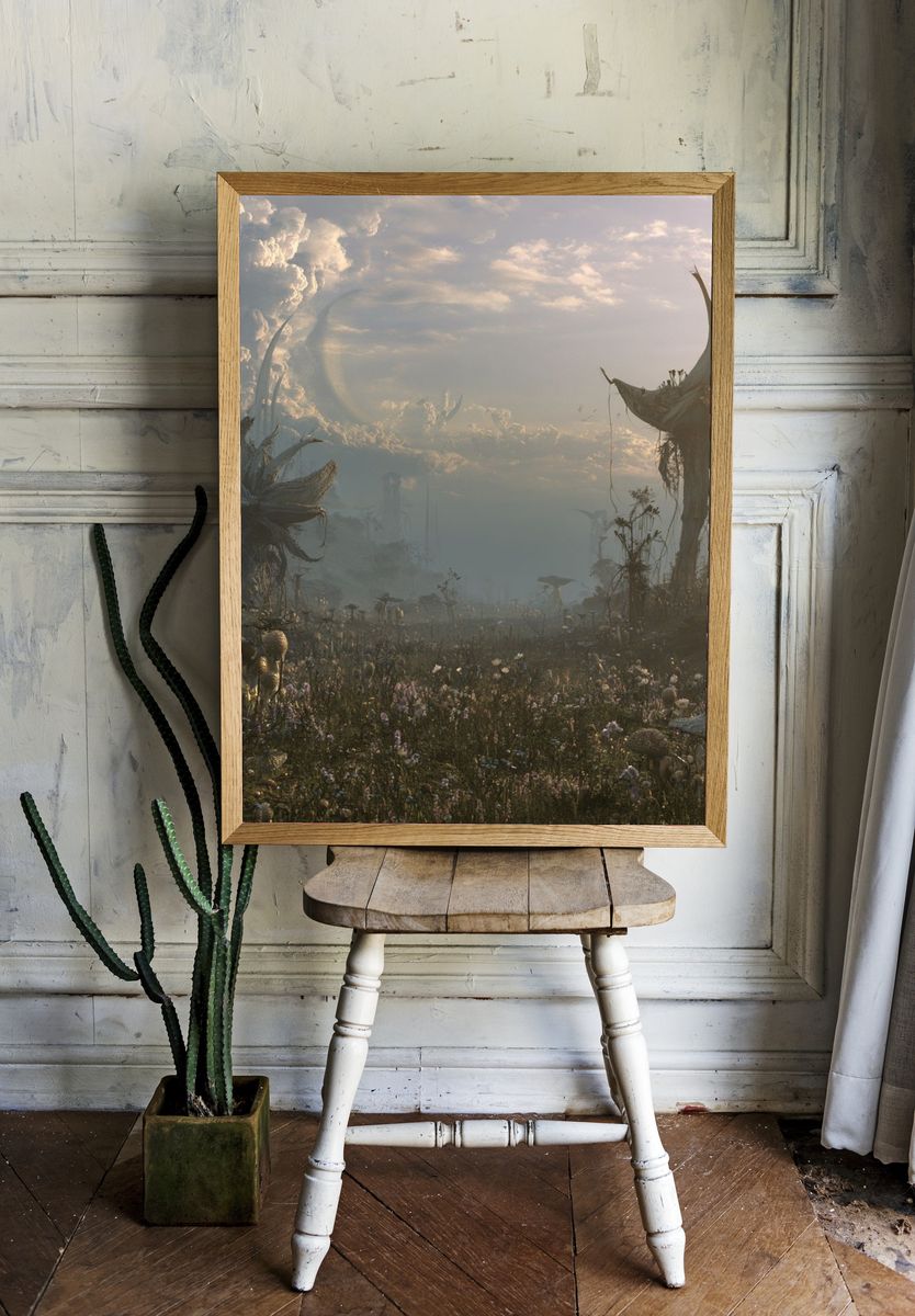 Surreal Alien Meadow Poster. — room view 1