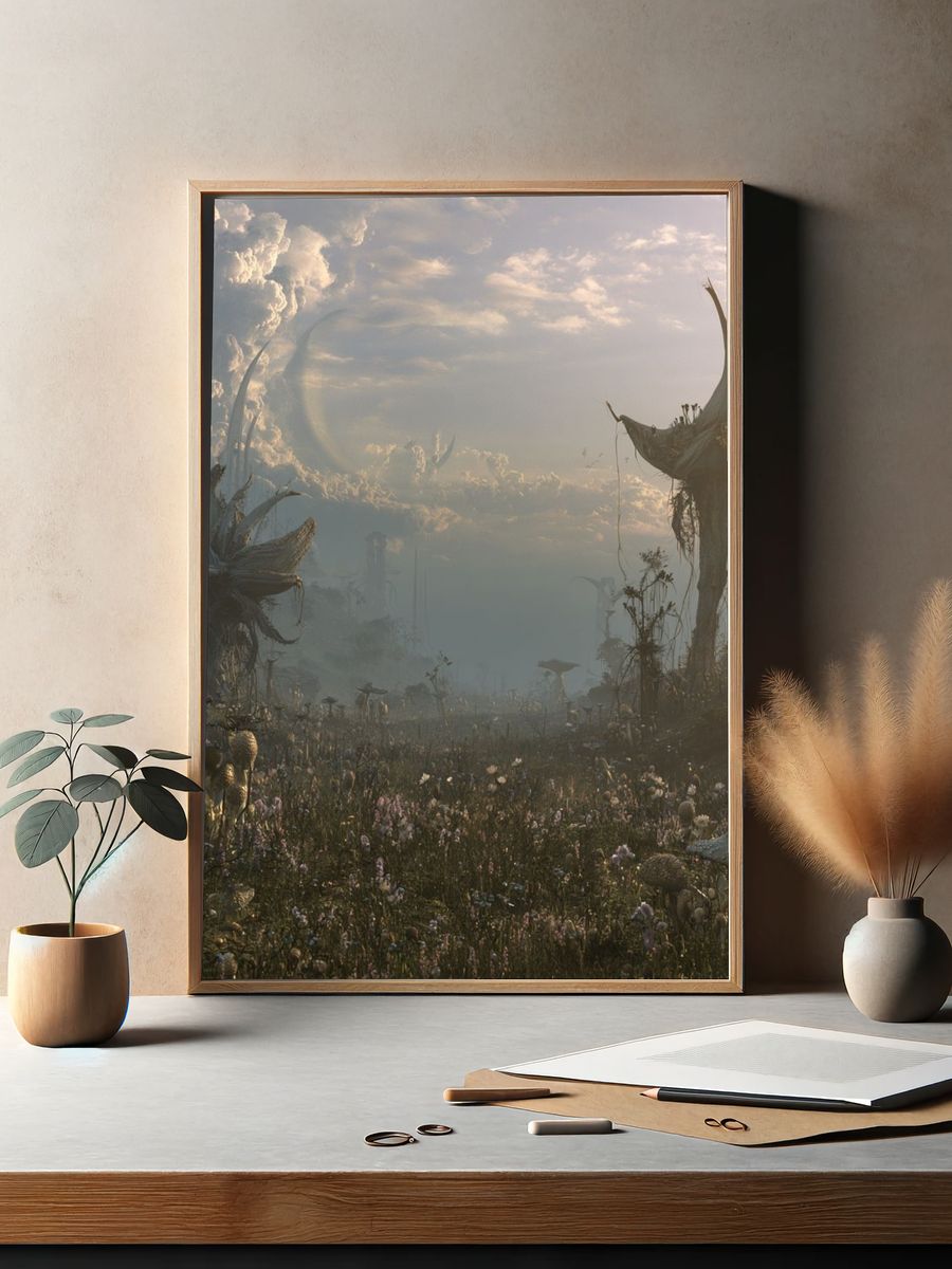 Surreal Alien Meadow Poster. — room view 2
