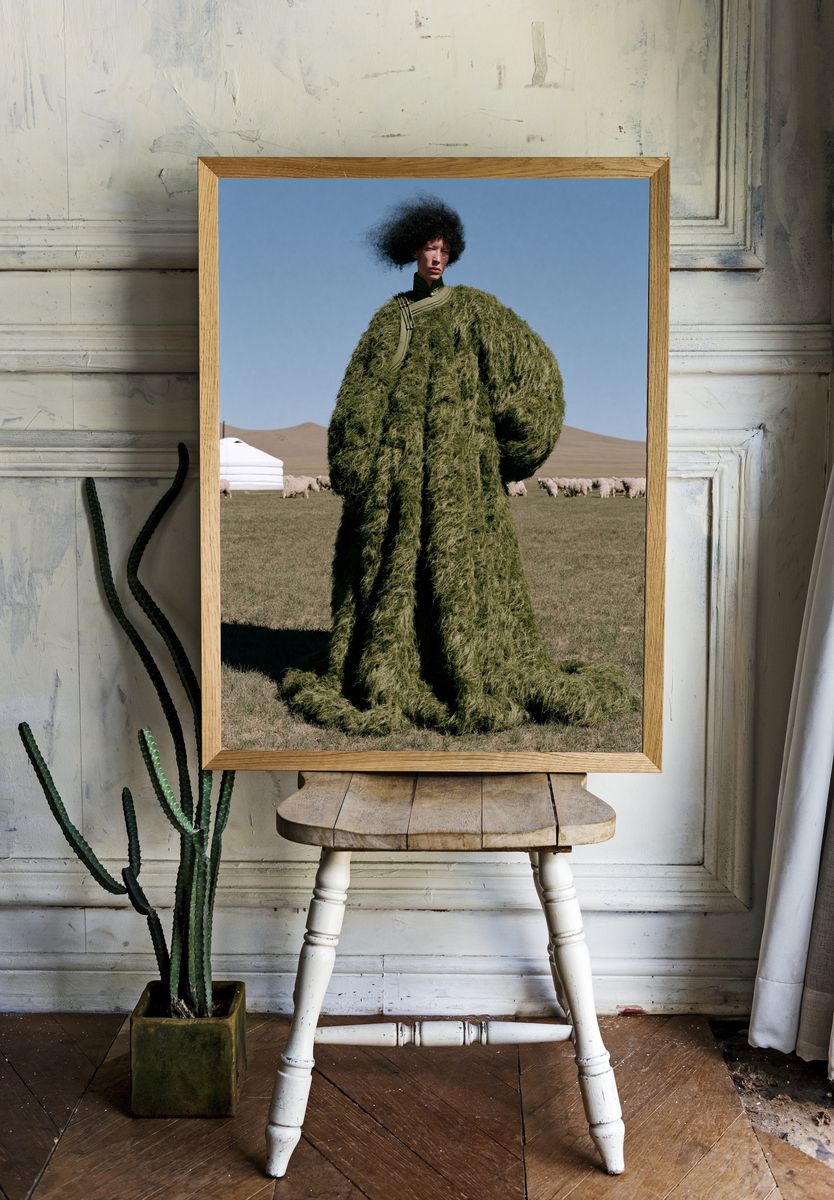Avant-Garde Fashion Portrait Print. room preview